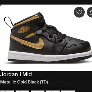 Jordan Mid Black and Gold Sneakers